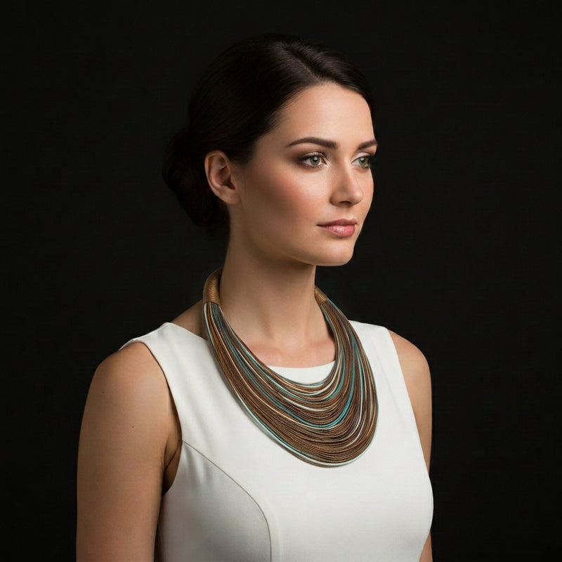 INSPIRA NECKLACE - Handmade - Synthetic silk cords