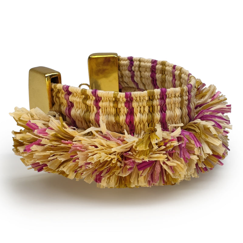 MAÏZA BRACELET - Handmade - 24K gold-plated - Corn leaves