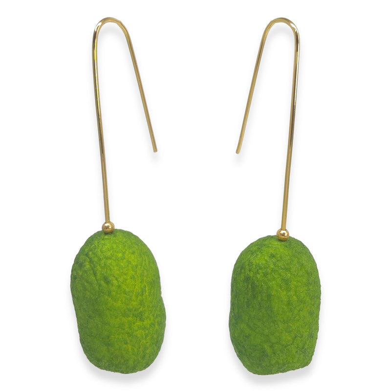 COCOON CLASSIC EARRINGS - Handmade - 24K gold-plated - Silk cocoons