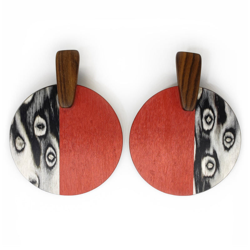 WOODIE SOL EARRINGS - Handmade - Plywood (3 crossed-laid layers of wood veneer)
