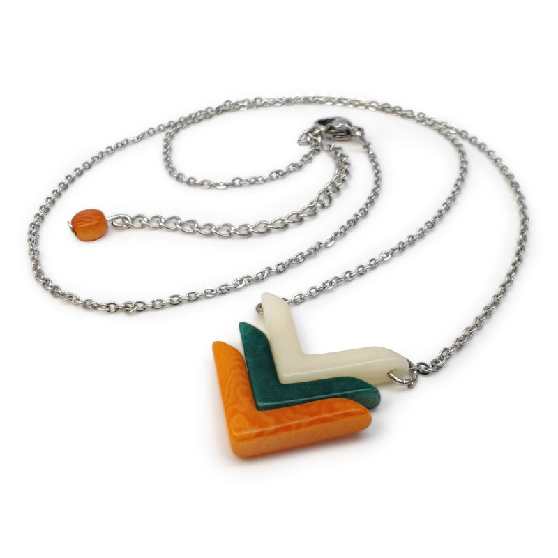 FLECHA NECKLACE - Handmade - Stainless steel - Tagua (vegetable ivory)