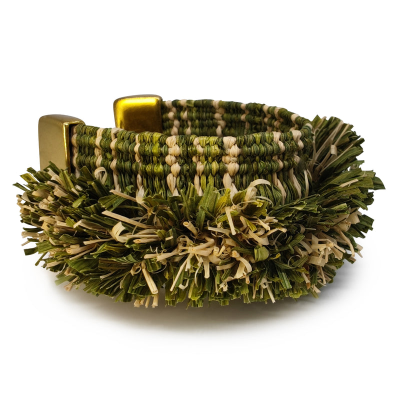 MAÏZA BRACELET - Handmade - 24K gold-plated - Corn leaves