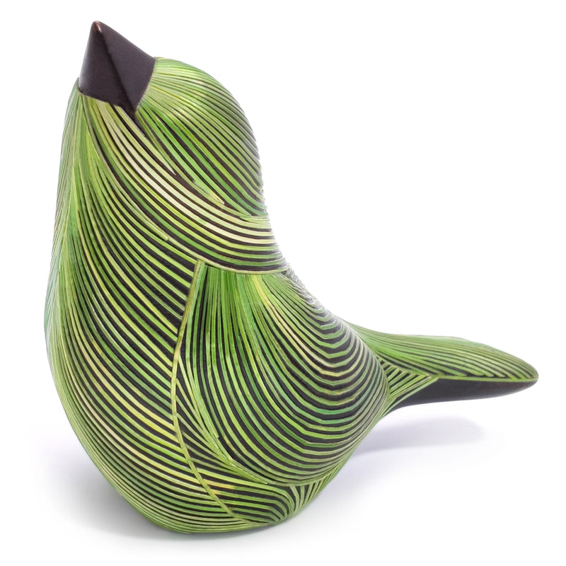 AVE DECORATIVA ANDINA - A arte do tamo - Madeira decorada com palha de trigo e cevada (marchetaria de palha)