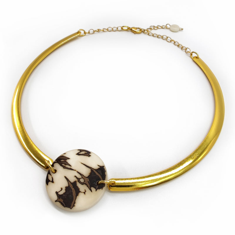 MARISOL NECKLACE - Handmade - 24K gold-plated - Tagua (vegetable ivory)
