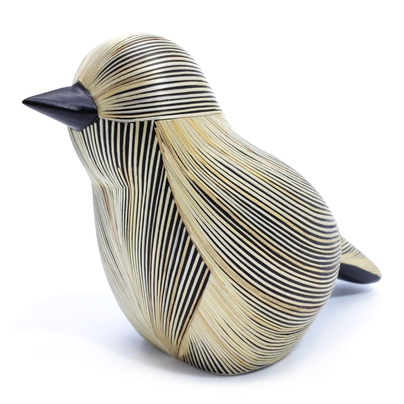 ANDEAN DECORATIVE BIRD - Tamo art - Wood decorated with wheat and barley stalks (straw marquetry)