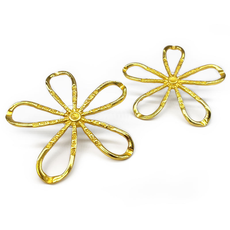 BRINCOS FLORA - Feitos à mão - Banhados a ouro de 24 quilates