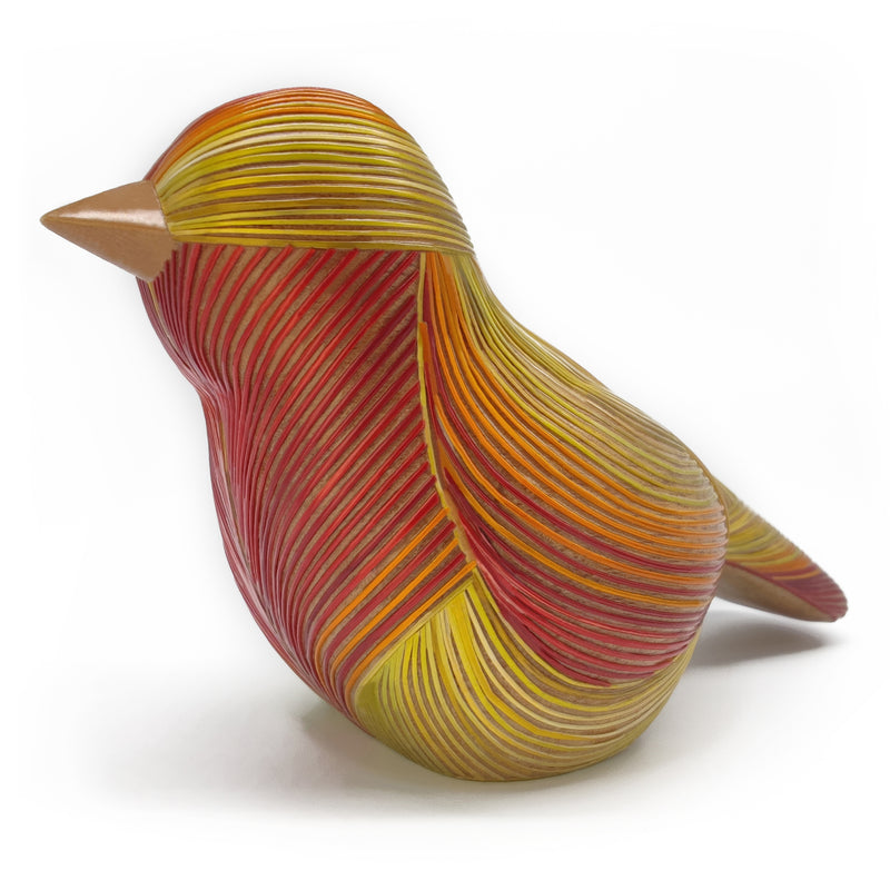 AVE DECORATIVA ANDINA - A arte do tamo - Madeira decorada com palha de trigo e cevada (marchetaria de palha)