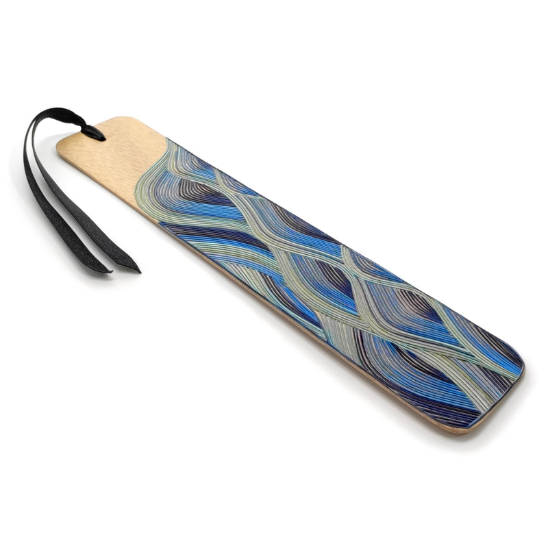 WATER BOOKMARK - THE FOUR ELEMENTS COLLECTION - Tamo art - Light wood decorated with wheat and barley stalks (straw marquetry)