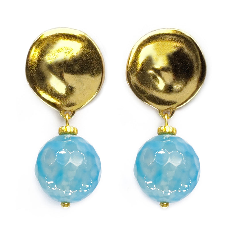 BRINCOS CALIMA - Feitos à mão - Banhados a ouro de 24 quilates - Ágata