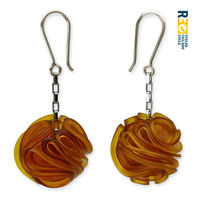 ECONESIS EARRINGS - Handmade - Sterling silver 925 and stainless steel - Recycled bottle cap plastic liners