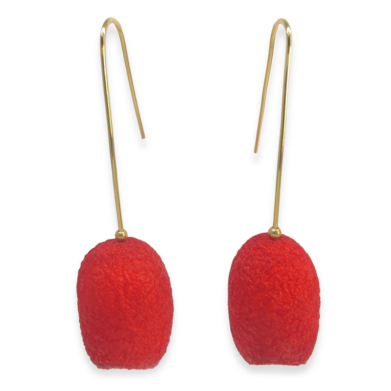 COCOON CLASSIC EARRINGS - Handmade - 24K gold-plated - Silk cocoons