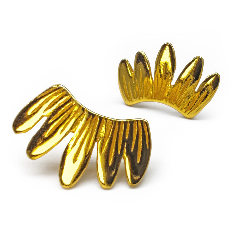 BRINCOS ALITA - Feitos à mão - Banhados a ouro de 24 quilates