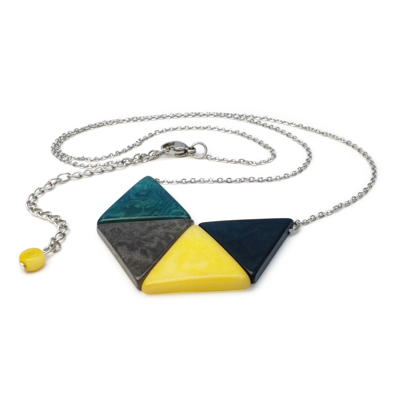 LOZANGO NECKLACE - Handmade - Stainless steel - Tagua (vegetable ivory)