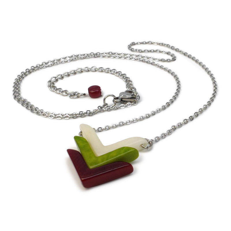 FLECHA NECKLACE - Handmade - Stainless steel - Tagua (vegetable ivory)