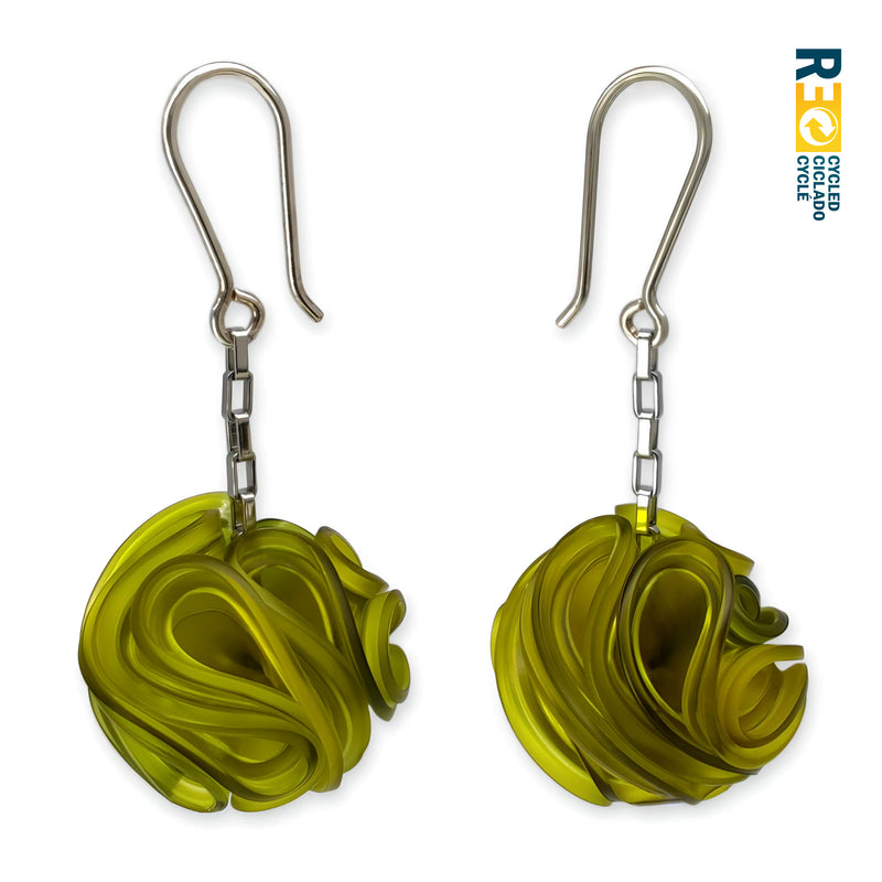 ECONESIS EARRINGS - Handmade - Sterling silver 925 and stainless steel - Recycled bottle cap plastic liners