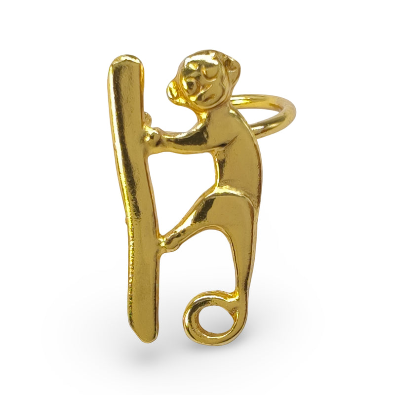 EARCUFF MUISCA MONO - Unissexo - Feito à mão - Banhado a ouro de 24 quilates