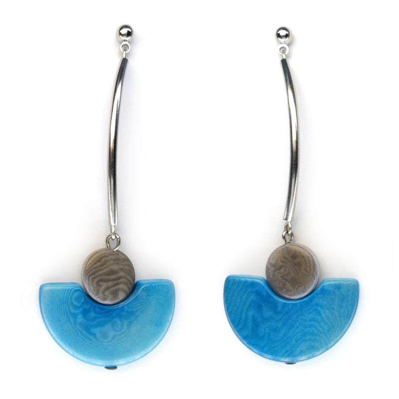 LUNA EARRINGS - Handmade - Stainless steel - Tagua (vegetable ivory)