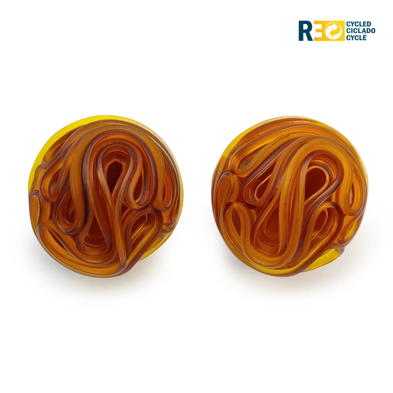 ECOTOPIA EARRINGS - Handmade - Sterling silver 925 - Recycled bottle cap plastic liners