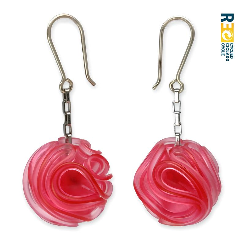 ECONESIS EARRINGS - Handmade - Sterling silver 925 and stainless steel - Recycled bottle cap plastic liners