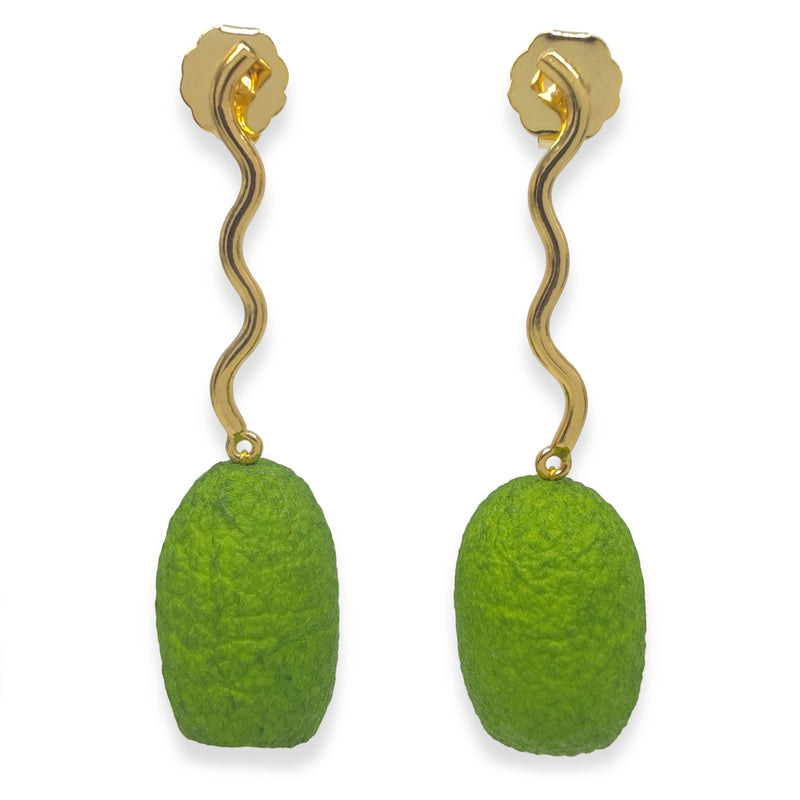 COCOON ECHO EARRINGS - Handmade - 24K gold-plated - Silk cocoons