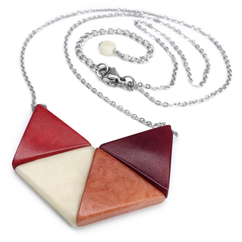 LOZANGO NECKLACE - Handmade - Stainless steel - Tagua (vegetable ivory)