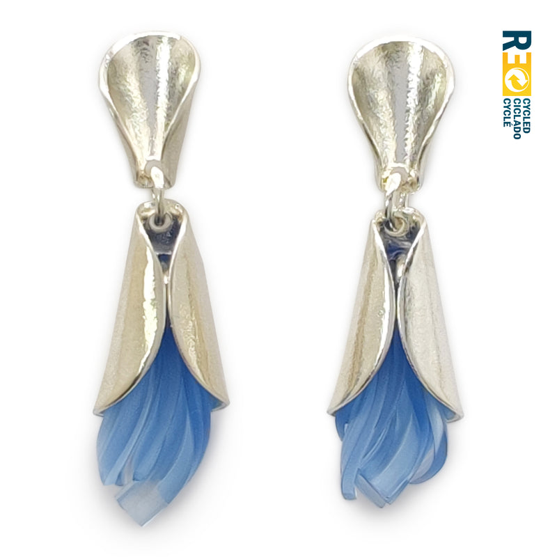 ECOTHEA EARRINGS - Handmade - Sterling silver 925 - Recycled bottle cap plastic liners