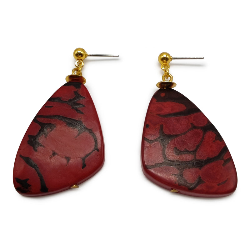 MARIPOSA EARRINGS - Handmade - 24K gold-plated - Tagua (vegetable ivory)