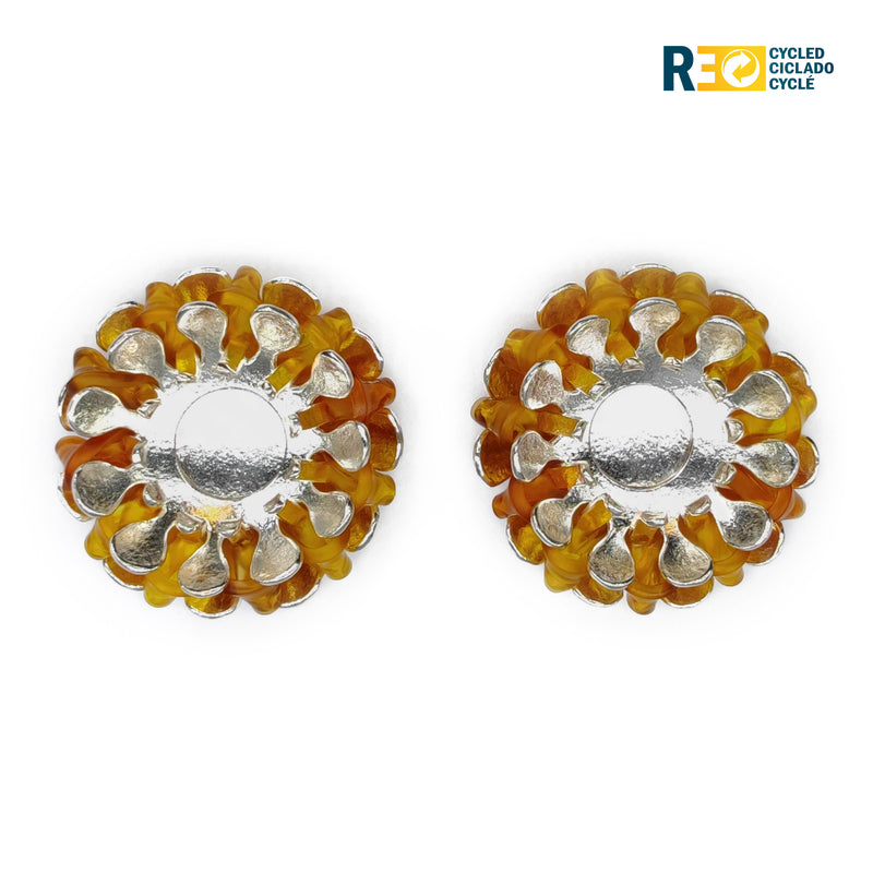 ECOSOL EARRINGS - Handmade - Sterling silver 925 - Recycled bottle cap plastic liners