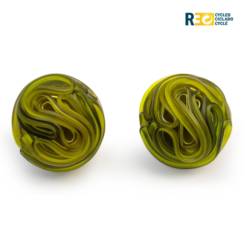 ECOTOPIA EARRINGS - Handmade - Sterling silver 925 - Recycled bottle cap plastic liners