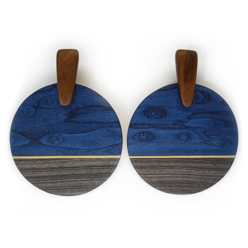 WOODIE SOL EARRINGS - Handmade - Plywood (3 crossed-laid layers of wood veneer)