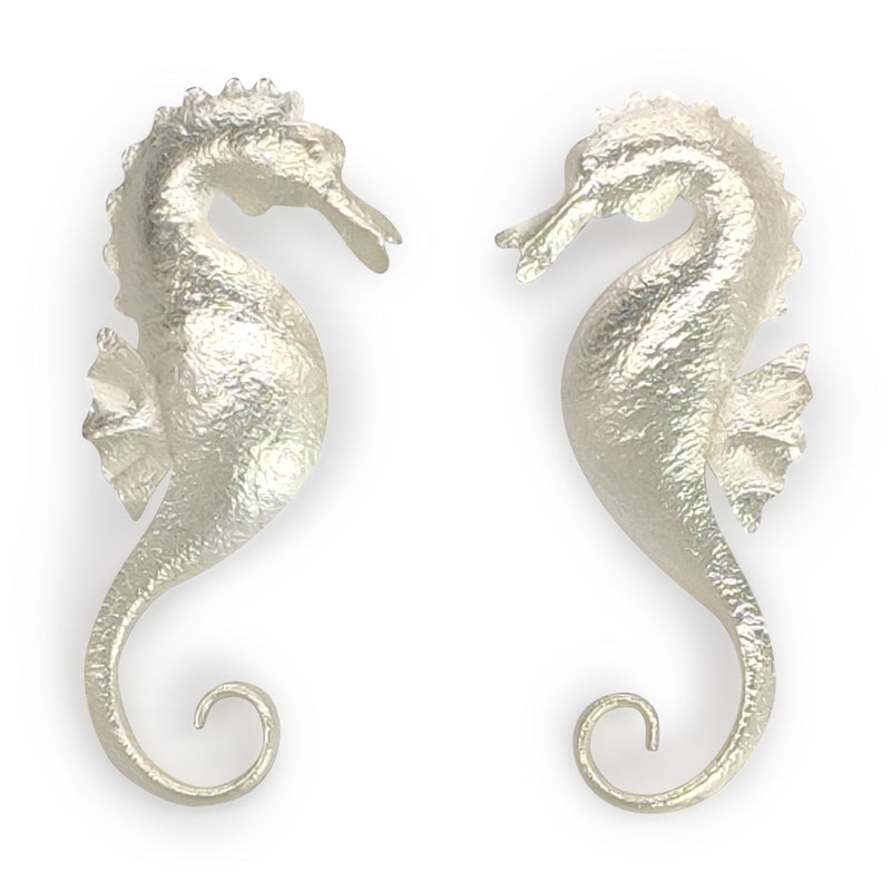 MARINA SEAHORSE EARRINGS - Handmade - Silver