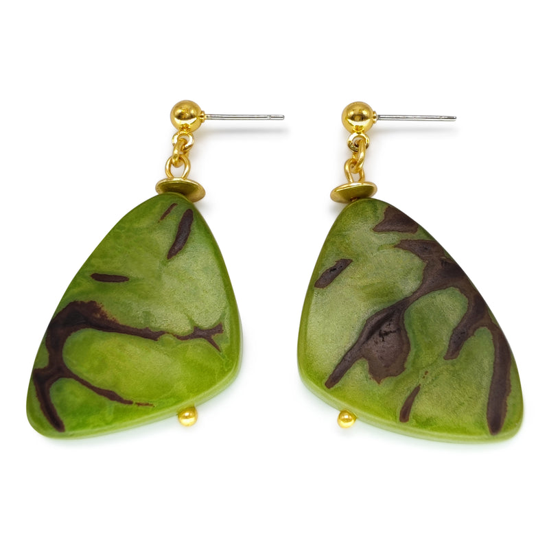 MARIPOSA EARRINGS - Handmade - 24K gold-plated - Tagua (vegetable ivory)