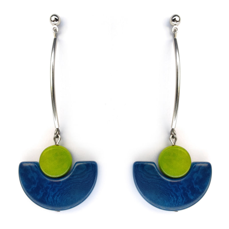 LUNA EARRINGS - Handmade - Stainless steel - Tagua (vegetable ivory)