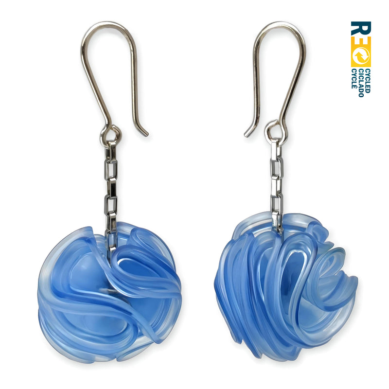 ECONESIS EARRINGS - Handmade - Sterling silver 925 and stainless steel - Recycled bottle cap plastic liners