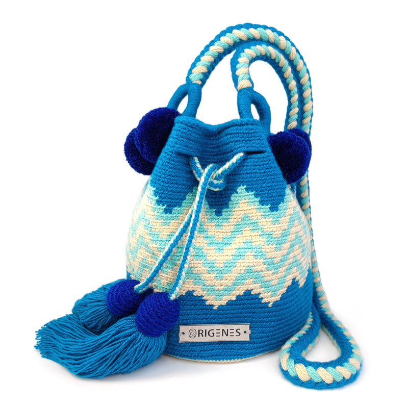 MALA WAYUU PALOMINO - Tamanho MINI - Feita à mão em crochet por mulheres da comunidade indígena Wayuu em La Guajira (Colômbia)