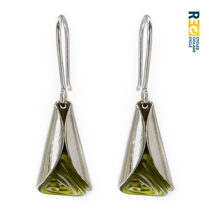 ECOLOVA EARRINGS - Handmade - Sterling silver 925 - Recycled bottle cap plastic liners