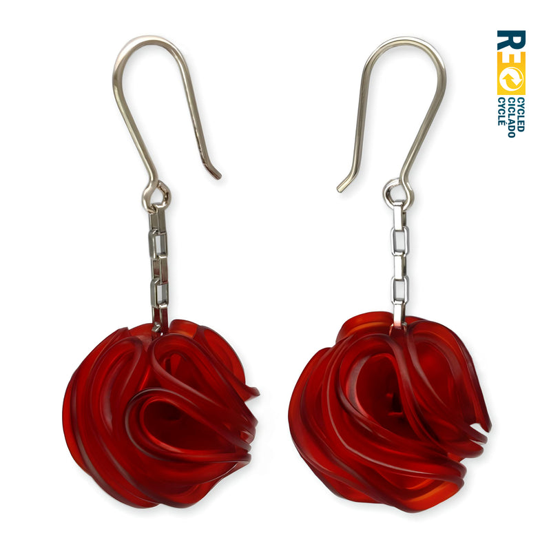 ECONESIS EARRINGS - Handmade - Sterling silver 925 and stainless steel - Recycled bottle cap plastic liners