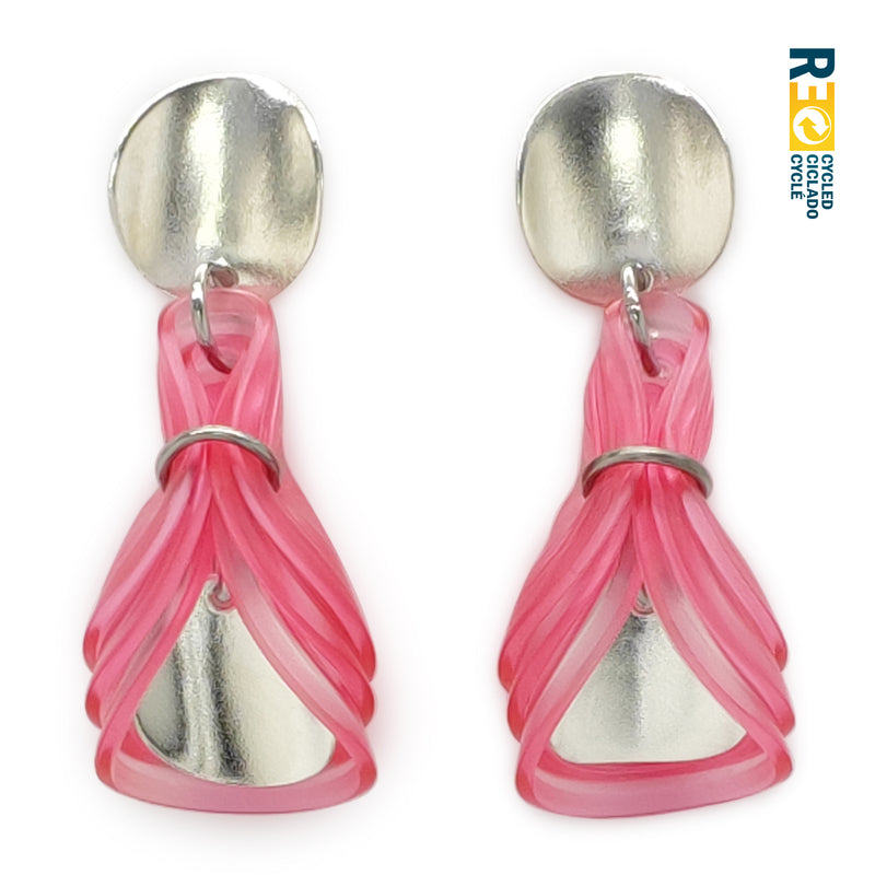 ECOGLOW EARRINGS - Handmade - Sterling silver 925 - Recycled bottle cap plastic liners