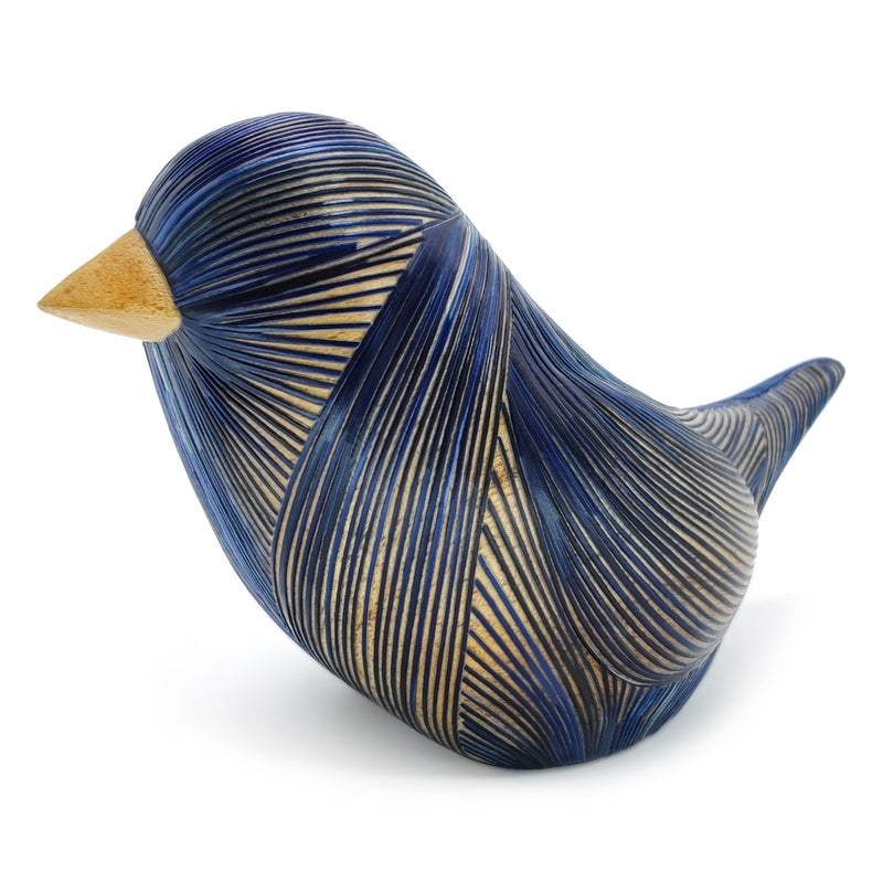 AVE DECORATIVA ANDINA - A arte do tamo - Madeira decorada com palha de trigo e cevada (marchetaria de palha)