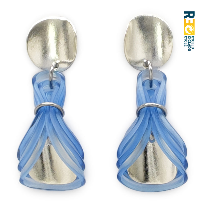 ECOGLOW EARRINGS - Handmade - Sterling silver 925 - Recycled bottle cap plastic liners