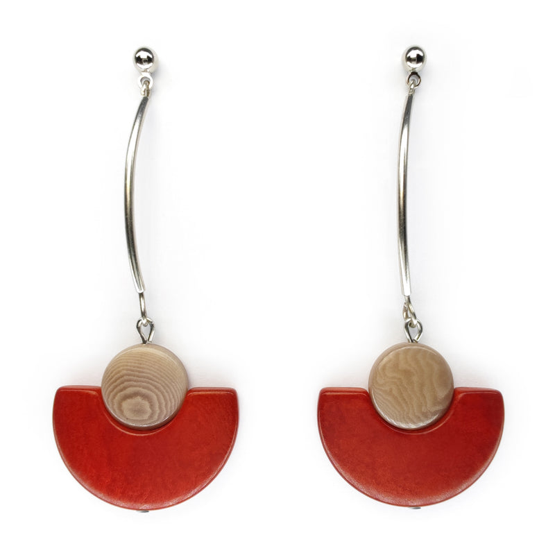 LUNA EARRINGS - Handmade - Stainless steel - Tagua (vegetable ivory)