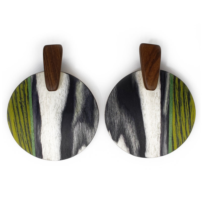 WOODIE SOL EARRINGS - Handmade - Plywood (3 crossed-laid layers of wood veneer)