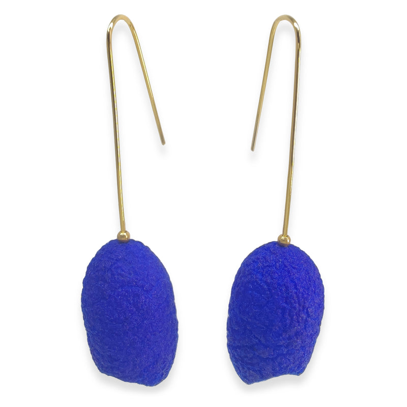 COCOON CLASSIC EARRINGS - Handmade - 24K gold-plated - Silk cocoons