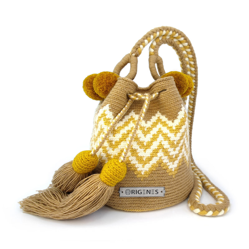PALOMINO WAYUU BAG - Size MINI - Crocheted by hand by women of the Wayuu indigenous community in La Guajira (Colombia)