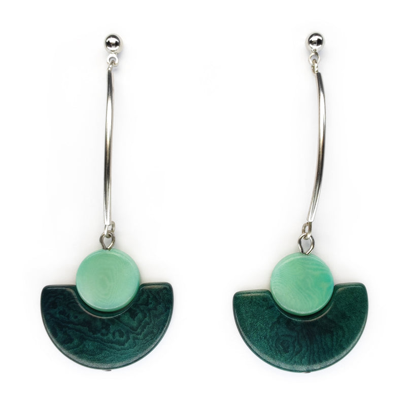 LUNA EARRINGS - Handmade - Stainless steel - Tagua (vegetable ivory)