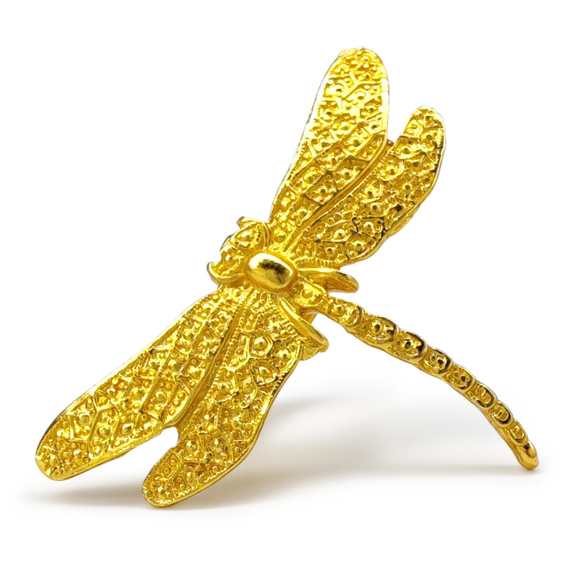 ANEL LIBÉLULA - Feito à mão - Banhado a ouro de 24 quilates