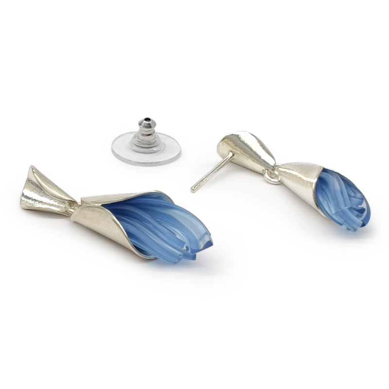 ECOTHEA EARRINGS - Handmade - Sterling silver 925 - Recycled bottle cap plastic liners