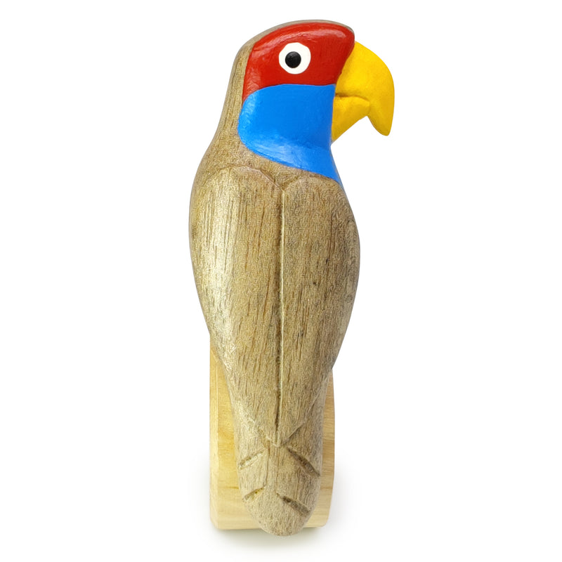 ANILLO DE SERVILLETA DECORATIVO - Guacamayo - Madera tallada y pintada a mano