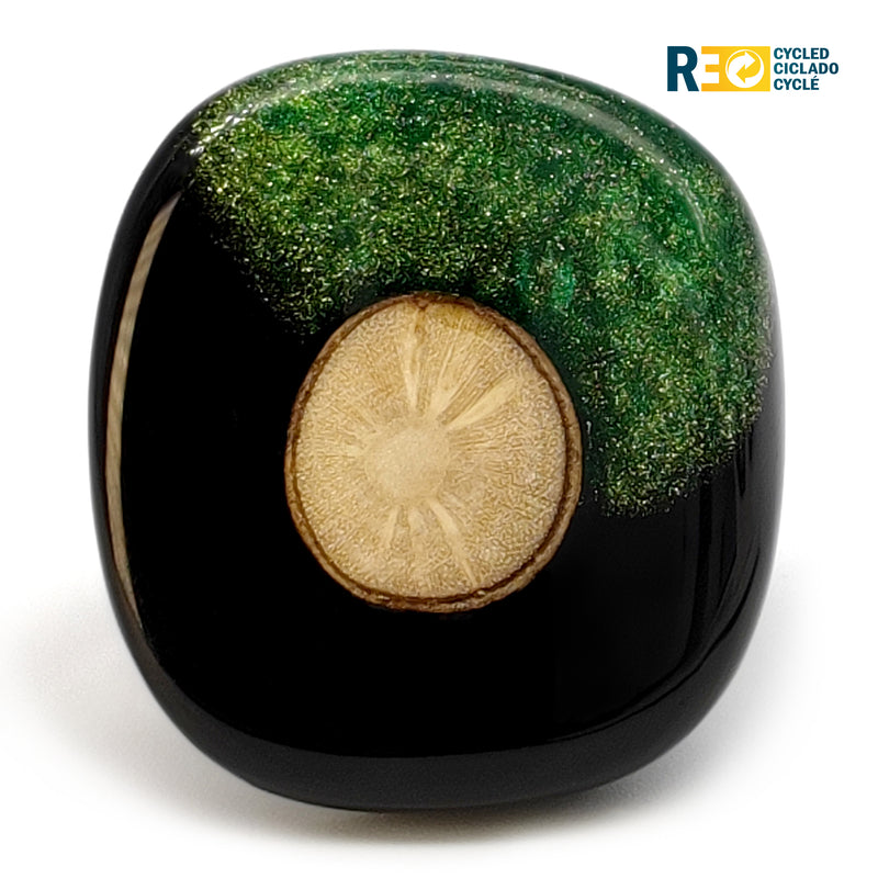 NATÜA RING - Handmade - Adjustable - Recovered wood, bronze powder