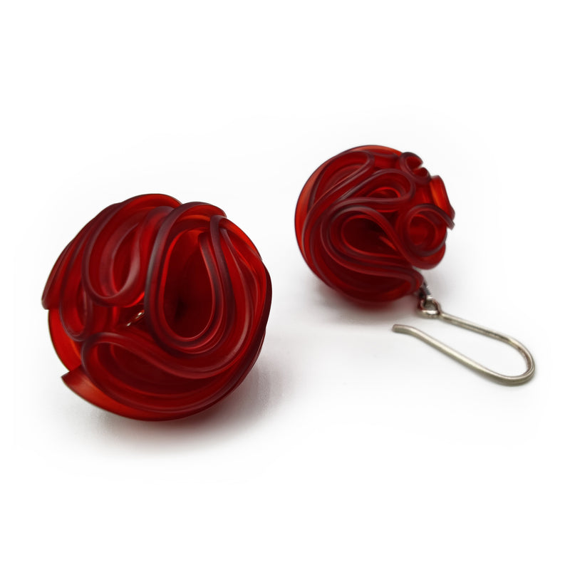 ECONESIS EARRINGS - Handmade - Sterling silver 925 and stainless steel - Recycled bottle cap plastic liners